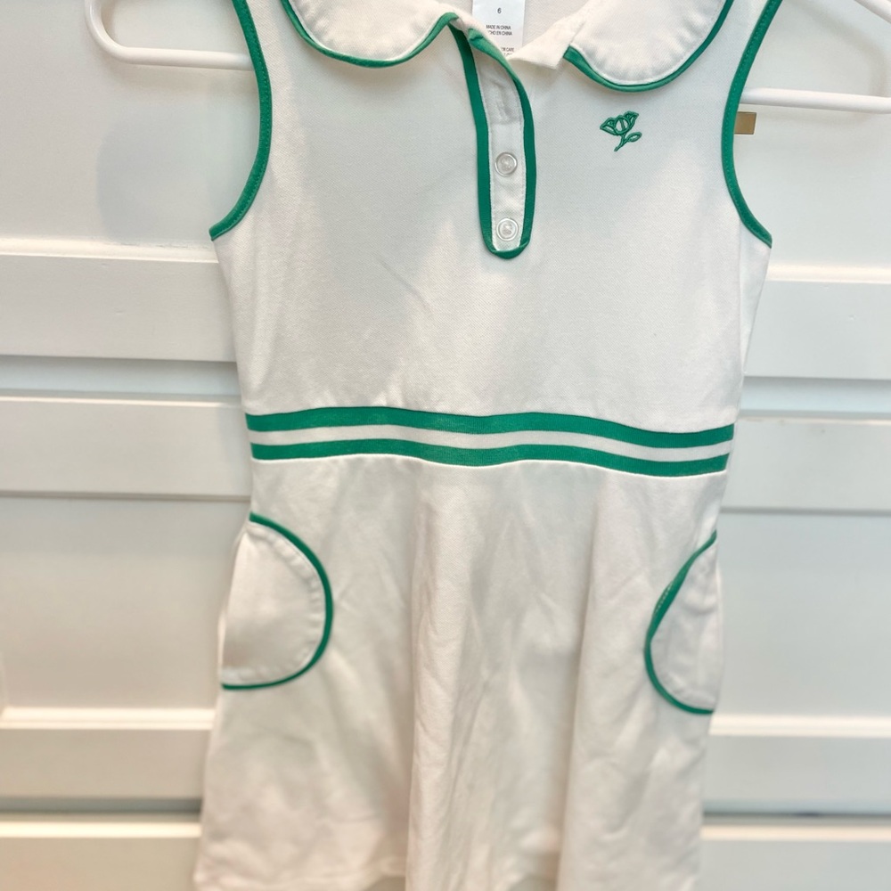 Draper James White Dress with Green Accents